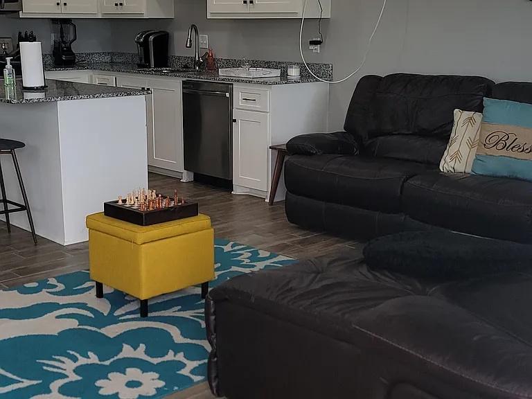 living room and kitchen