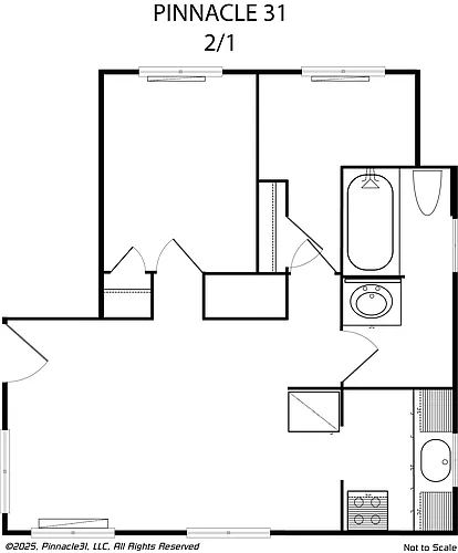 Floor plan 2 Bedroom 1 Bath