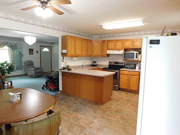 Living, dining, kitchen