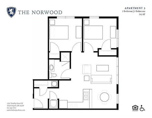Floor plan 2 bedroom 1 Bath