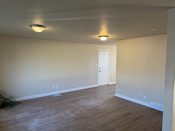 living room into dining area