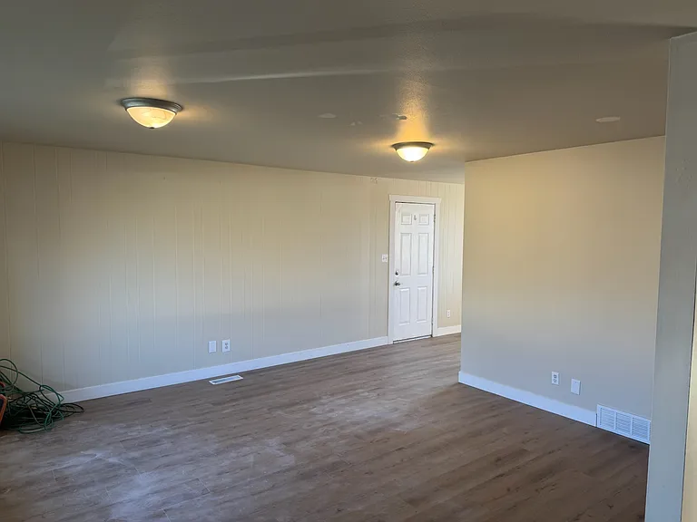 living room into dining area