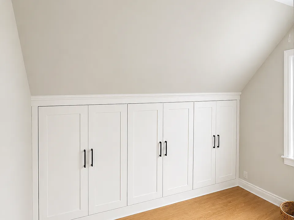 Custom built walk in closet across from secondary bedroom. Large enough to also be an office.