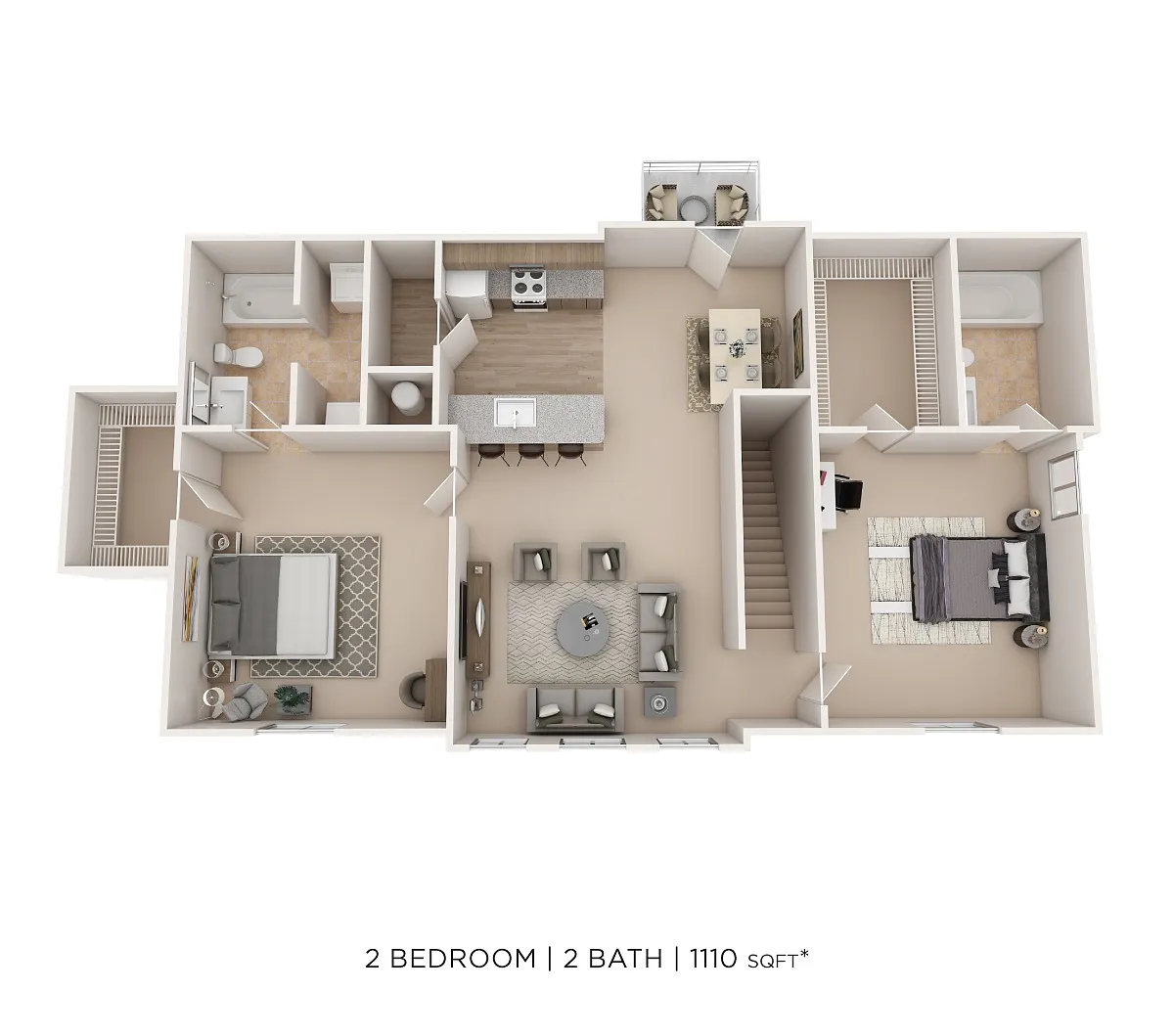 Floor plan Two Bedroom 2 Bath