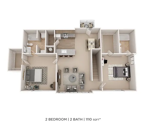 Floor plan Two Bedroom 2 Bath