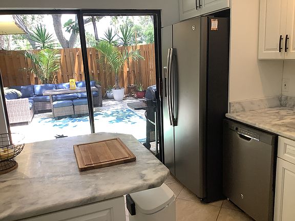 View of patio from the kitchen