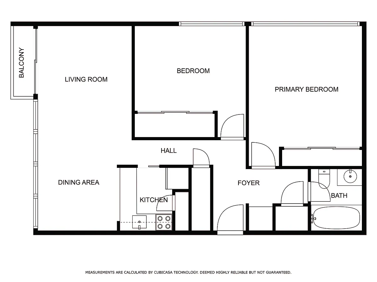 Floor plan 2 Bed 1 Bath
