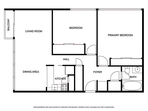 Floor plan 2 Bed 1 Bath