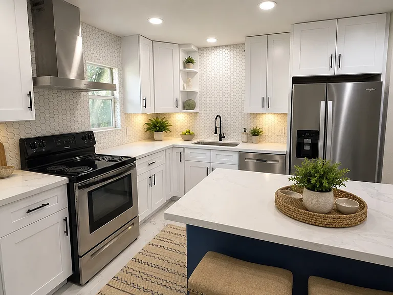 Digital staged kitchen.