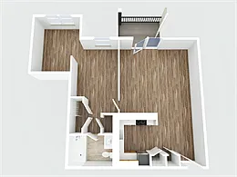 Floor plan 1BD/1BA Den