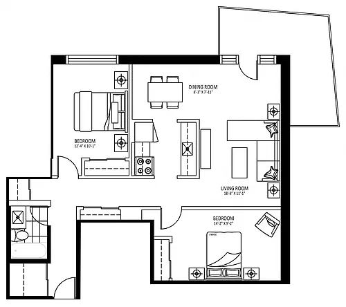 Floor plan 600 John - Plan C
