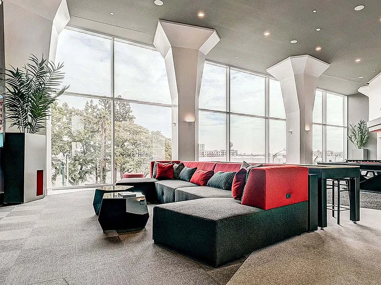 Griffis Platinum Triangle resident lounge with TVs.