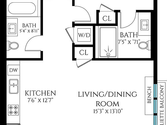 2nd image of 15 Roebling St APT 3B