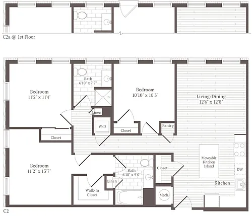 Floor plan 3 Bed 2 Bath