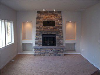 family  stone fireplace