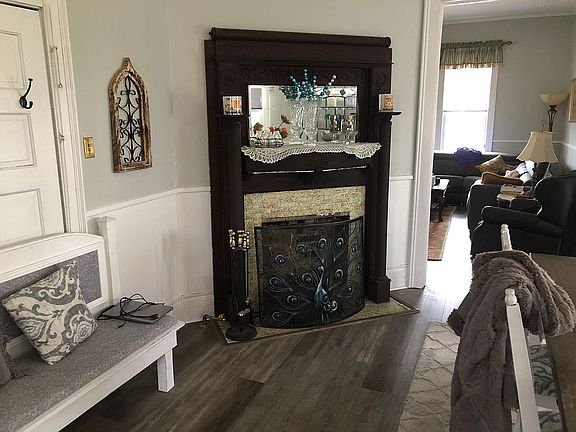 Dining room with gas logs