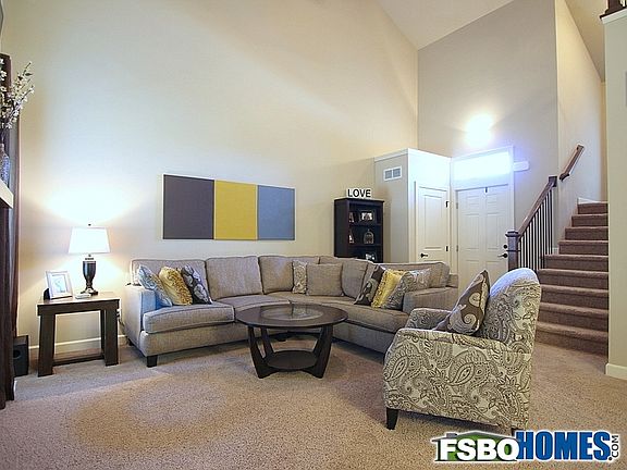 Living Room with Vaulted Ceiling