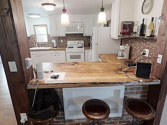 Looking into kitchen area