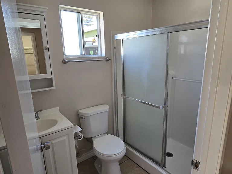 bathroom with large shower
