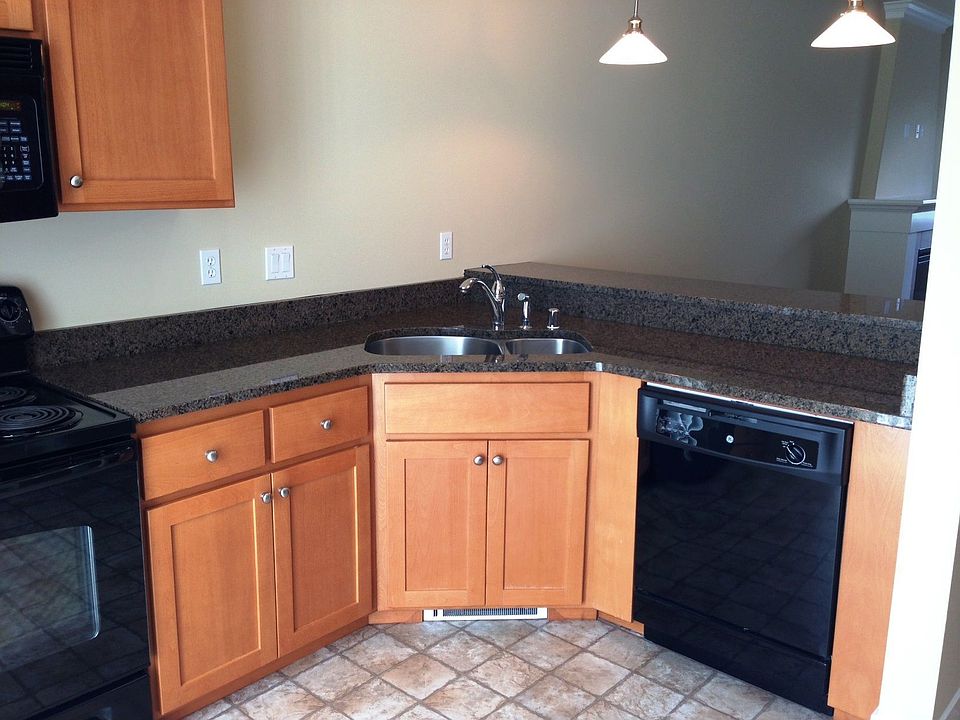 Kitchen with slab granite