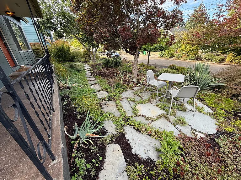 Front yard & entrance to the rental unit.