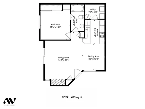 Floor plan 1 bedroom