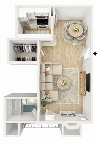 Floor plan Studio Bed Studio Bath