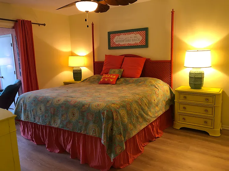 Master bedroom. King size bed.