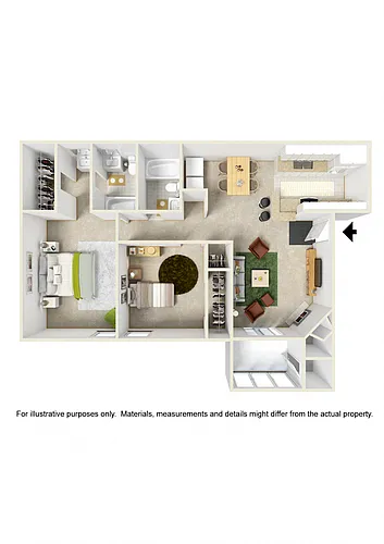 Floor plan 2 Bedroom 2 Bath