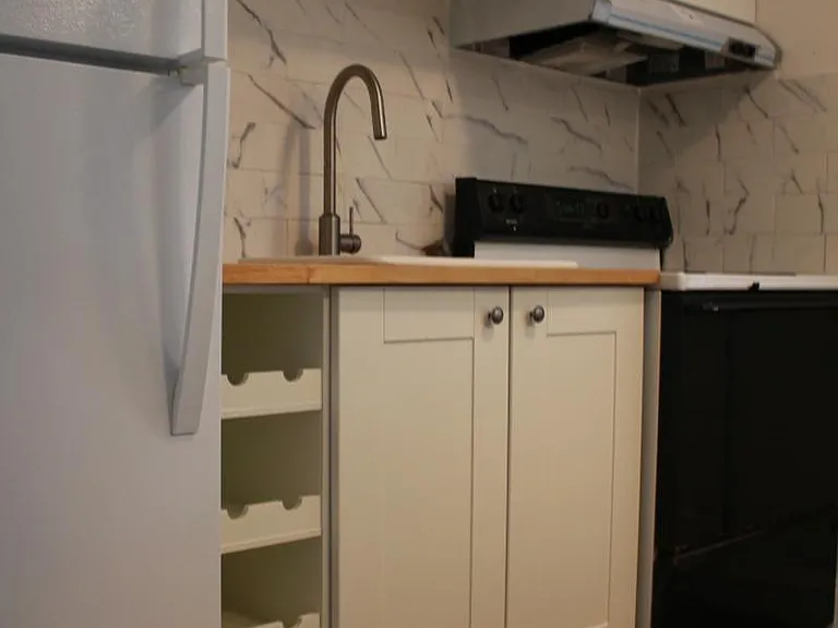 NEW cabinets, fridge, sink, faucet, and oven range!