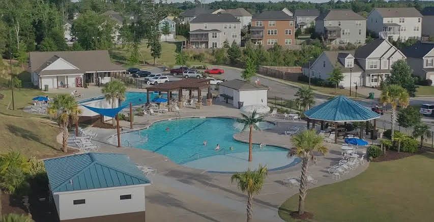 Recreation pool with lap pool. Next to clubhouse