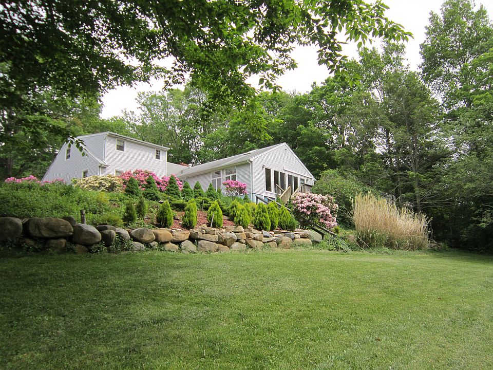 View from pond to back of house