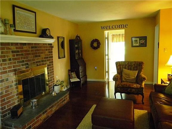 FAMILY ROOM, BRICK FIREPLACE