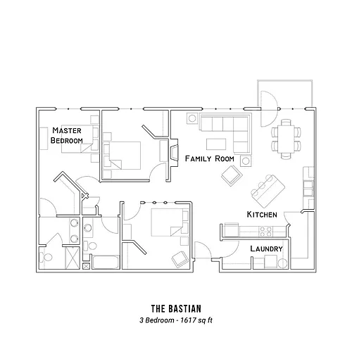 Floor plan 1102-3 Bedroom