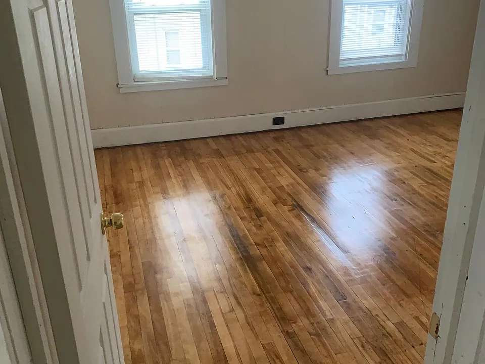 Living room with door.