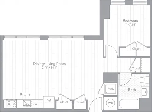Floor plan 1 Bed/1 Bath-A11