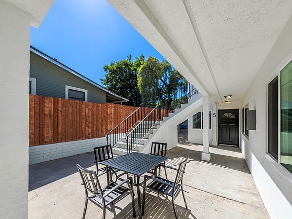 Outdoor sitting area in courtyard