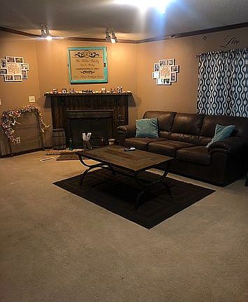 Living room with fire place