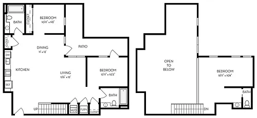 Floor plan 3BR/2.5BA Loft