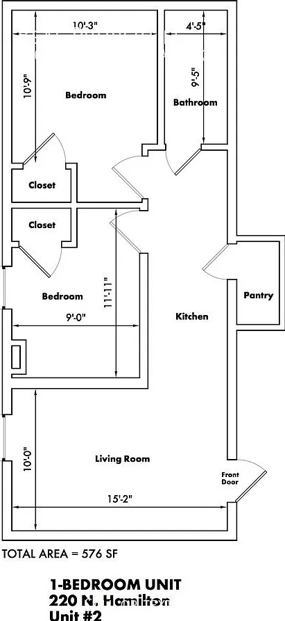 2 bed, 576 sqft, $1,155 — Photo 2