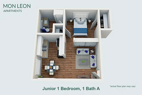 Floor plan Jr 1 Bedroom, 1 Bath