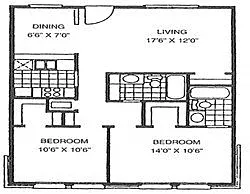 Floor plan 2 Bed 2 Bath - G