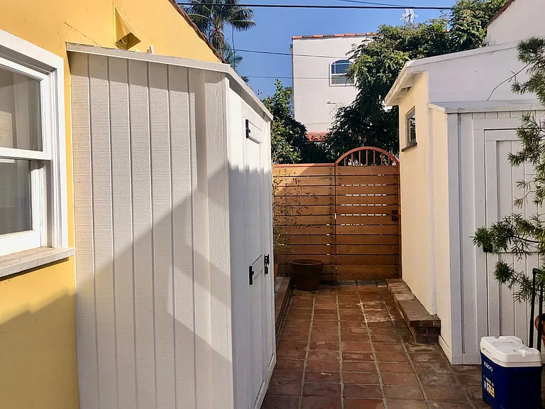 storage shed and private gate entrance