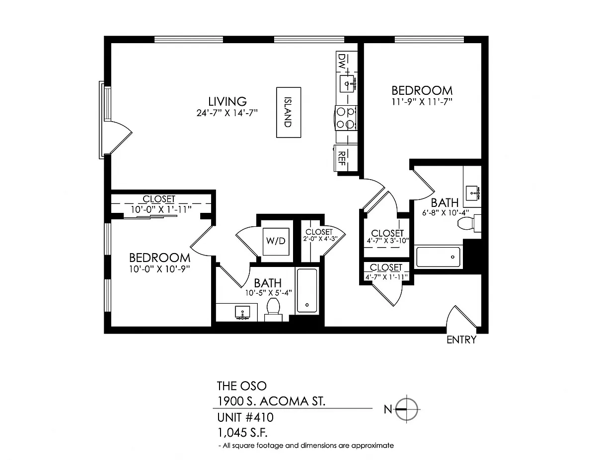 Floor plan 2 Bedroom, 2 Bath