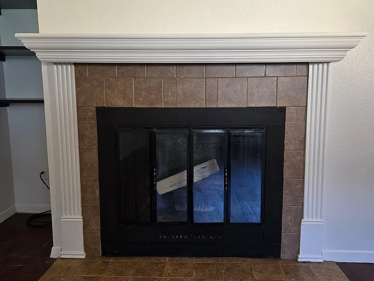 Real wood fireplace