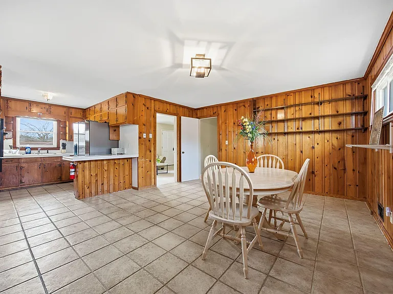upstairs kitchen and dining space