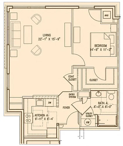 Floor plan One Bedroom
