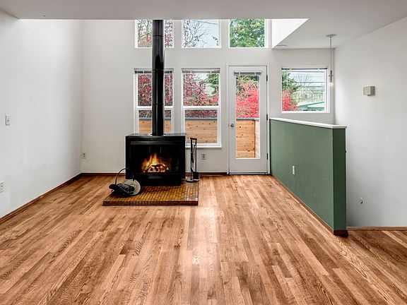 Cozy wood burning fireplace