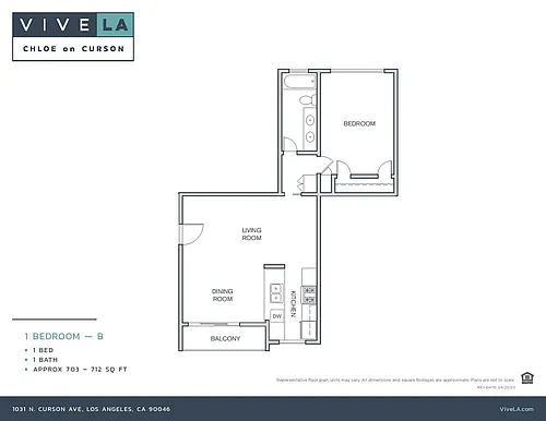 Floor plan 1 Bed / 1 Bath