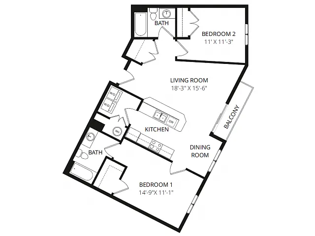 Floor plan 2X2B